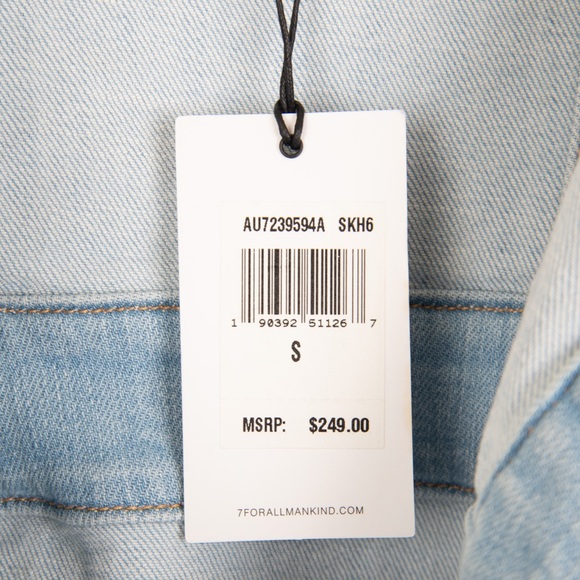 NWT 7 For All Mankind Button Down Denim Mini Dress - Picture 9 of 16